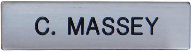 Nickel 1 Line Heavy Metal Nametag