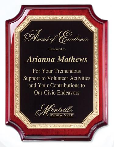 Scalloped Cherry Black Brass Plaque