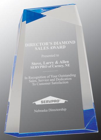 Wedge Facet Blue Acrylic