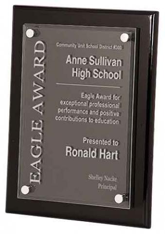 Black Piano Finish Floating Acrylic Plaque