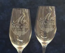 Etched Champagne Glasses