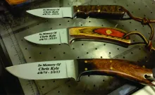 Hunting knife blades laser engraved